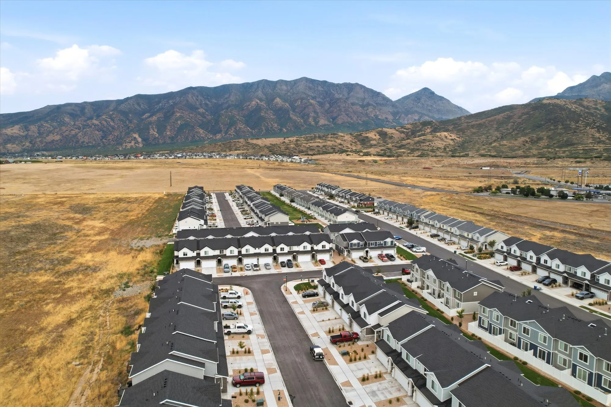 Newly constructed townhomes featuring contemporary design and integrated garages