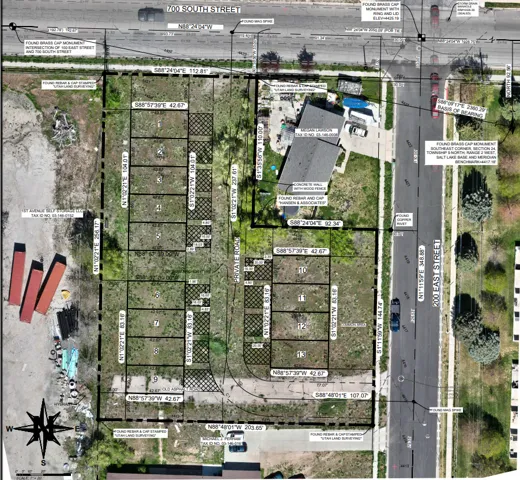 Survey Plat. Illustrating property boundaries and dimensions for multiple parcels