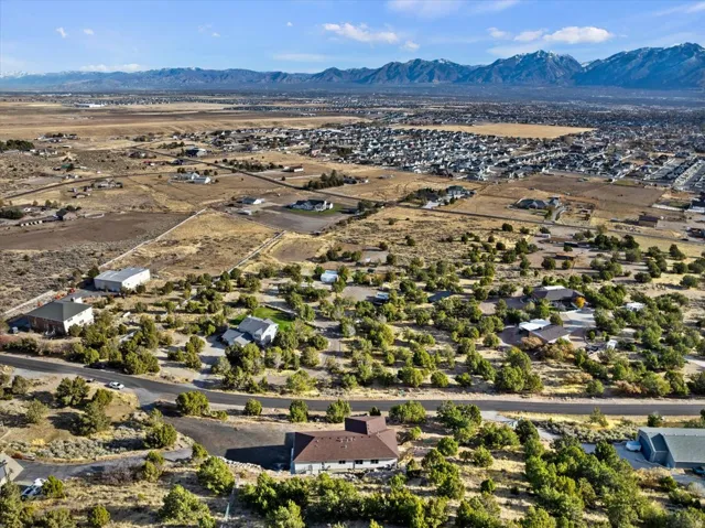 Expansive residential area featuring numerous single-family homes, mature trees, and paved roads