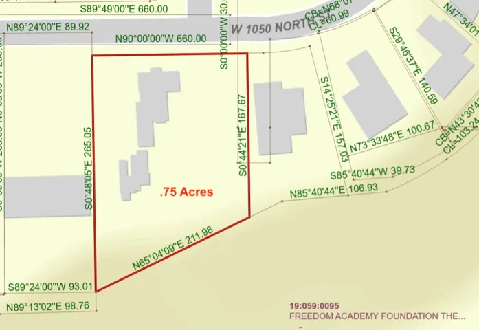 Survey Plat. Illustrating the property boundaries and area measurement