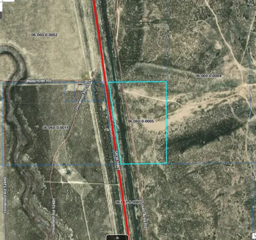 Parcel Map. Displaying the property boundaries and identifying roads