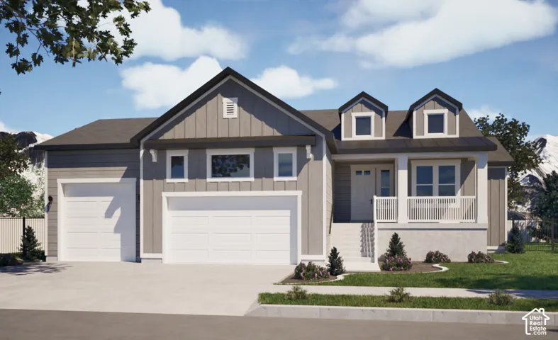 Craftsman-style home featuring a covered front porch with white railings and columns