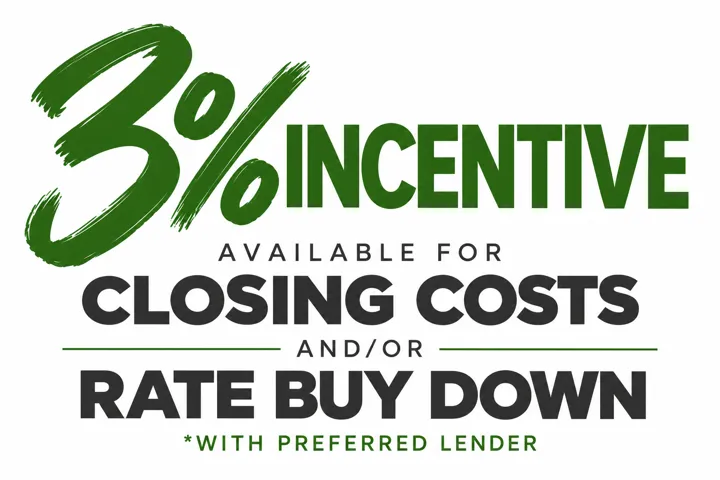 Lender Incentive Program. Marketing material advertising a three percent incentive available for closing costs and/or rate buy down with preferred lender