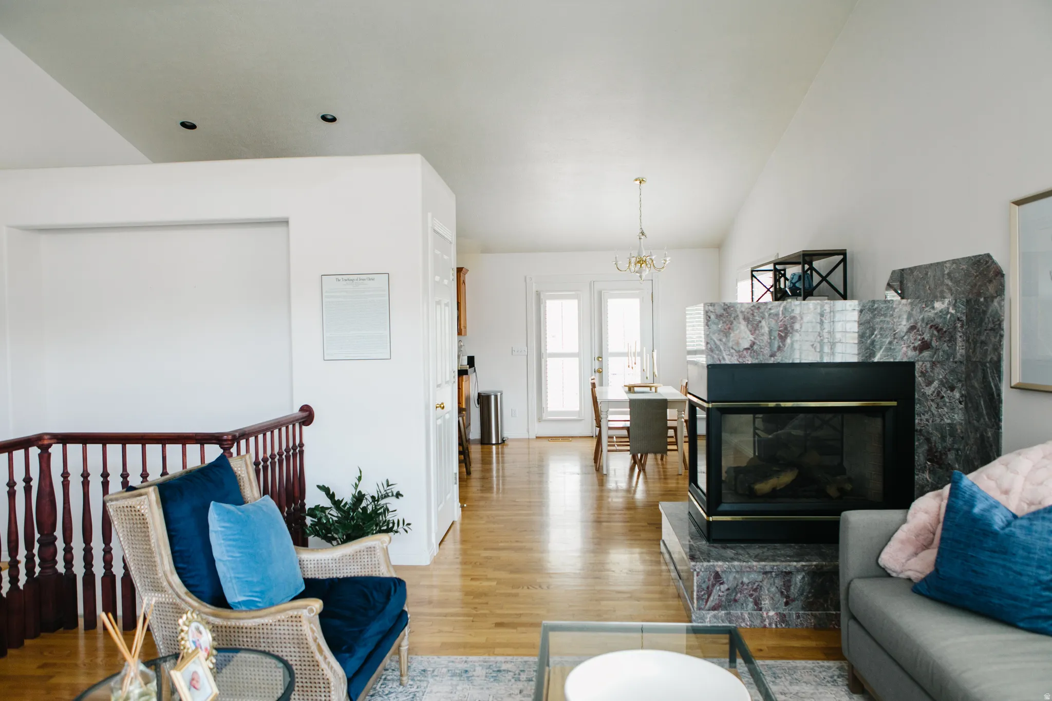 Spacious living area featuring a  fireplace
