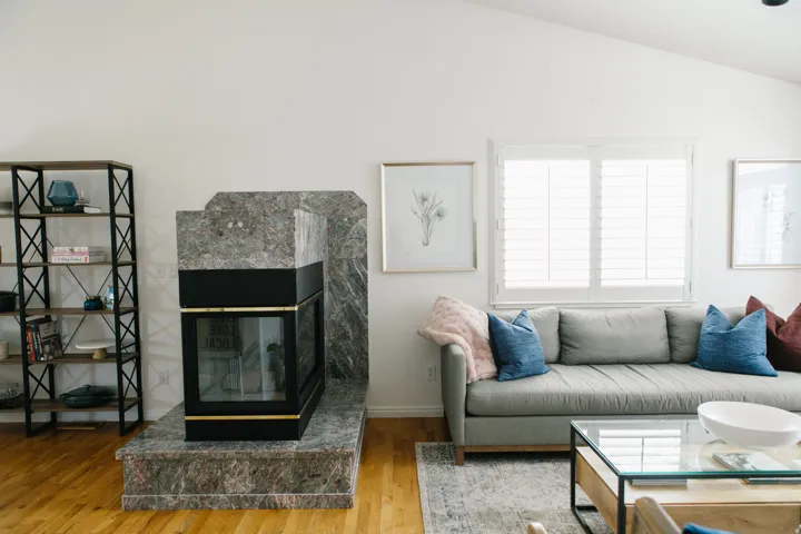Living space featuring a fireplace