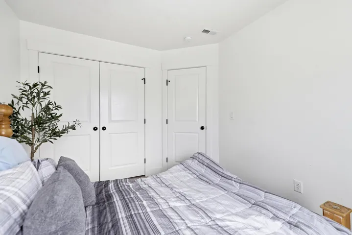 White-painted interior doors with dark hardware