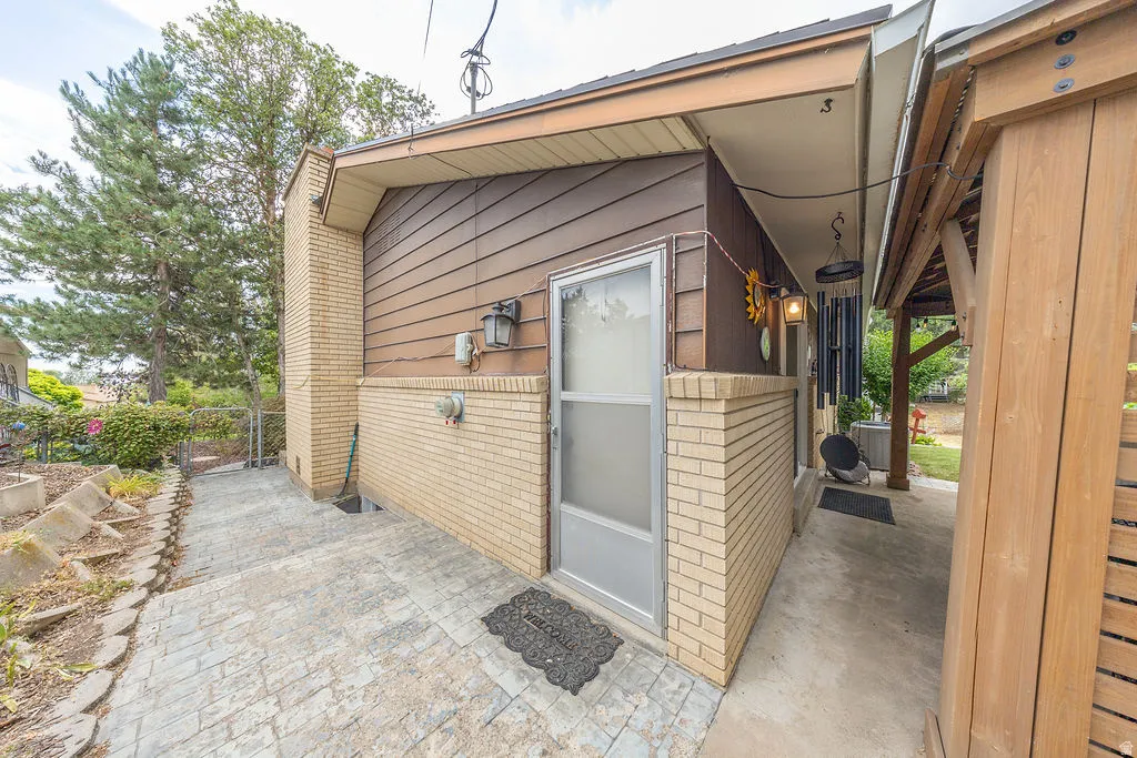 Exterior entry from back yard.