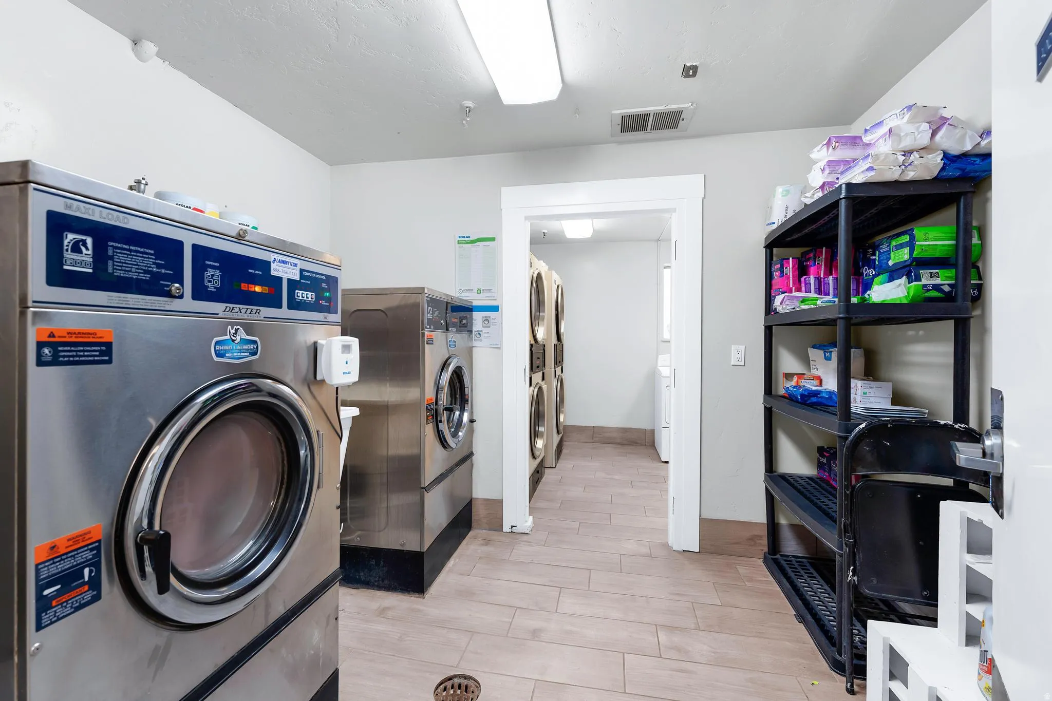 Industrial laundry room