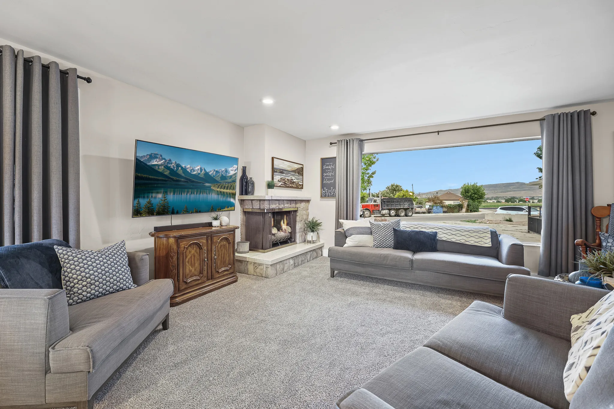 Living room with huge window