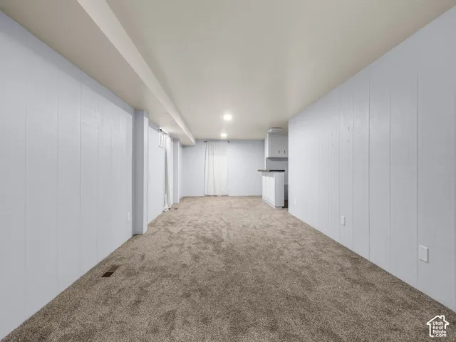 Basement family room with kitchen bar