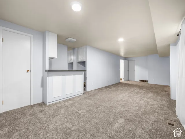 Basement family room with kitchen bar