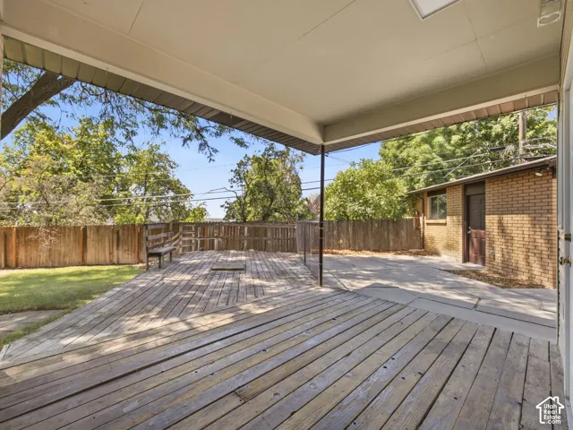 Backyard deck/patio/garage. Deck has been re-painted since pics were taken.