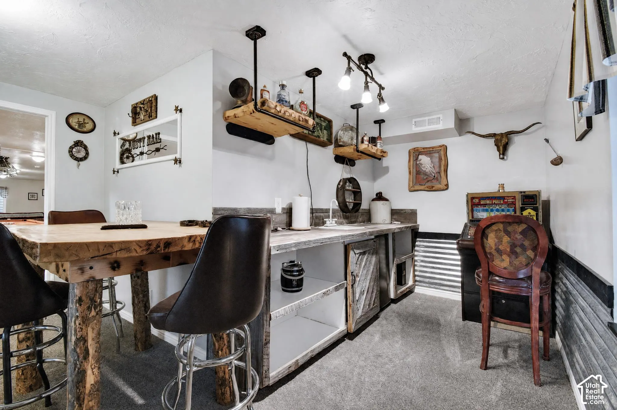 Basement entertaining lounge