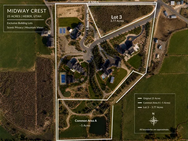 Property Plat. Illustrating the division of a 25-acre parcel into designated areas and lots