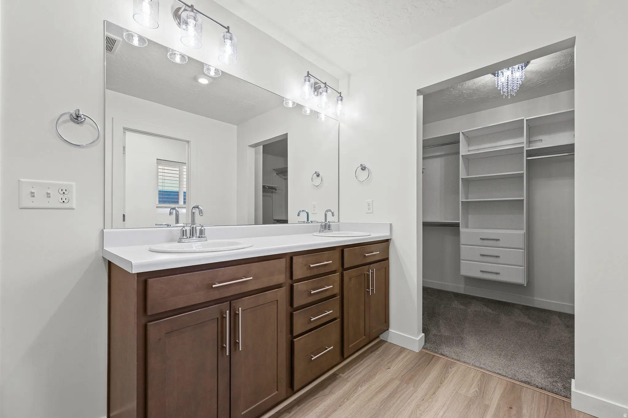 Primary bathroom with duel sinks