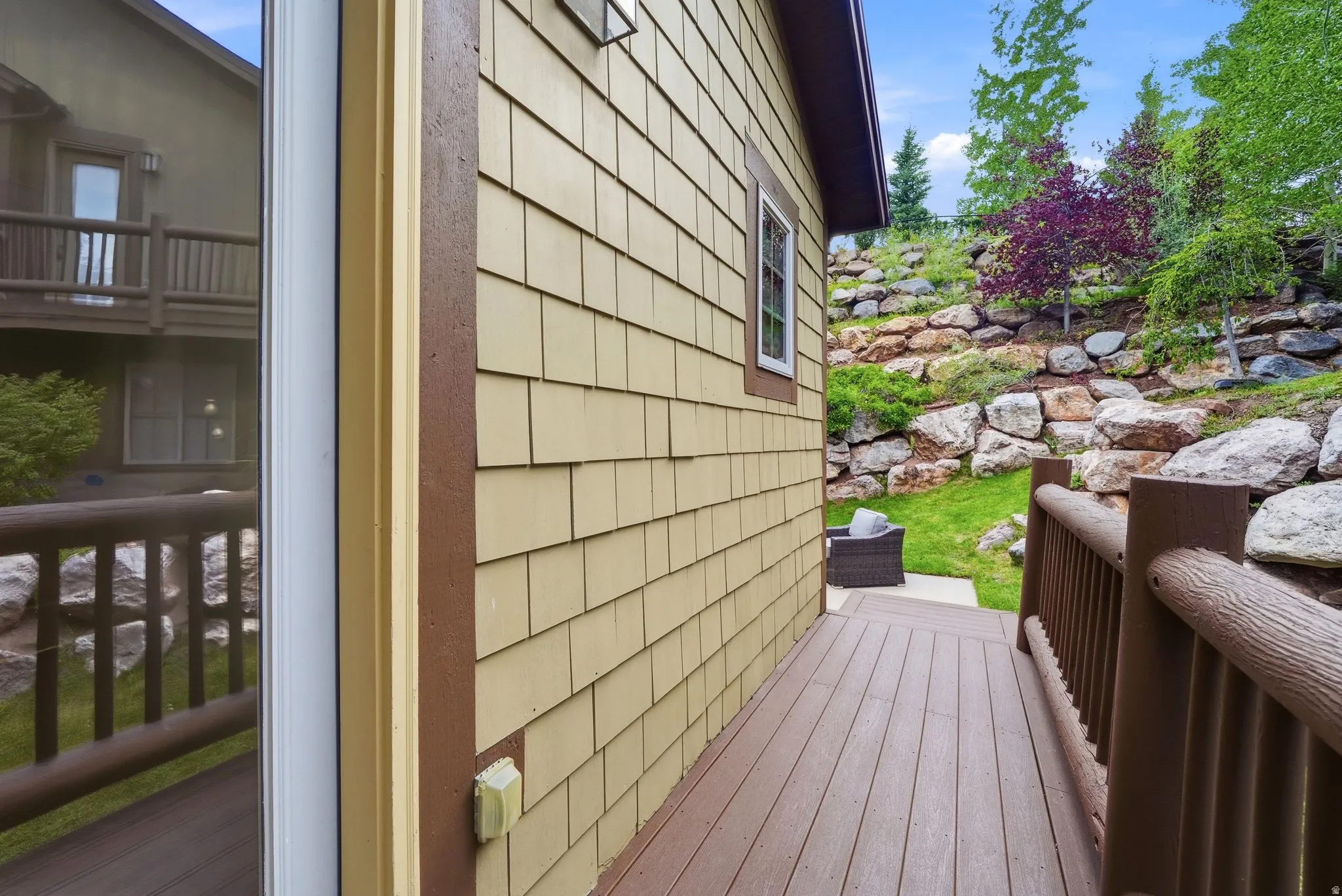Exterior wall with horizontal siding and a window