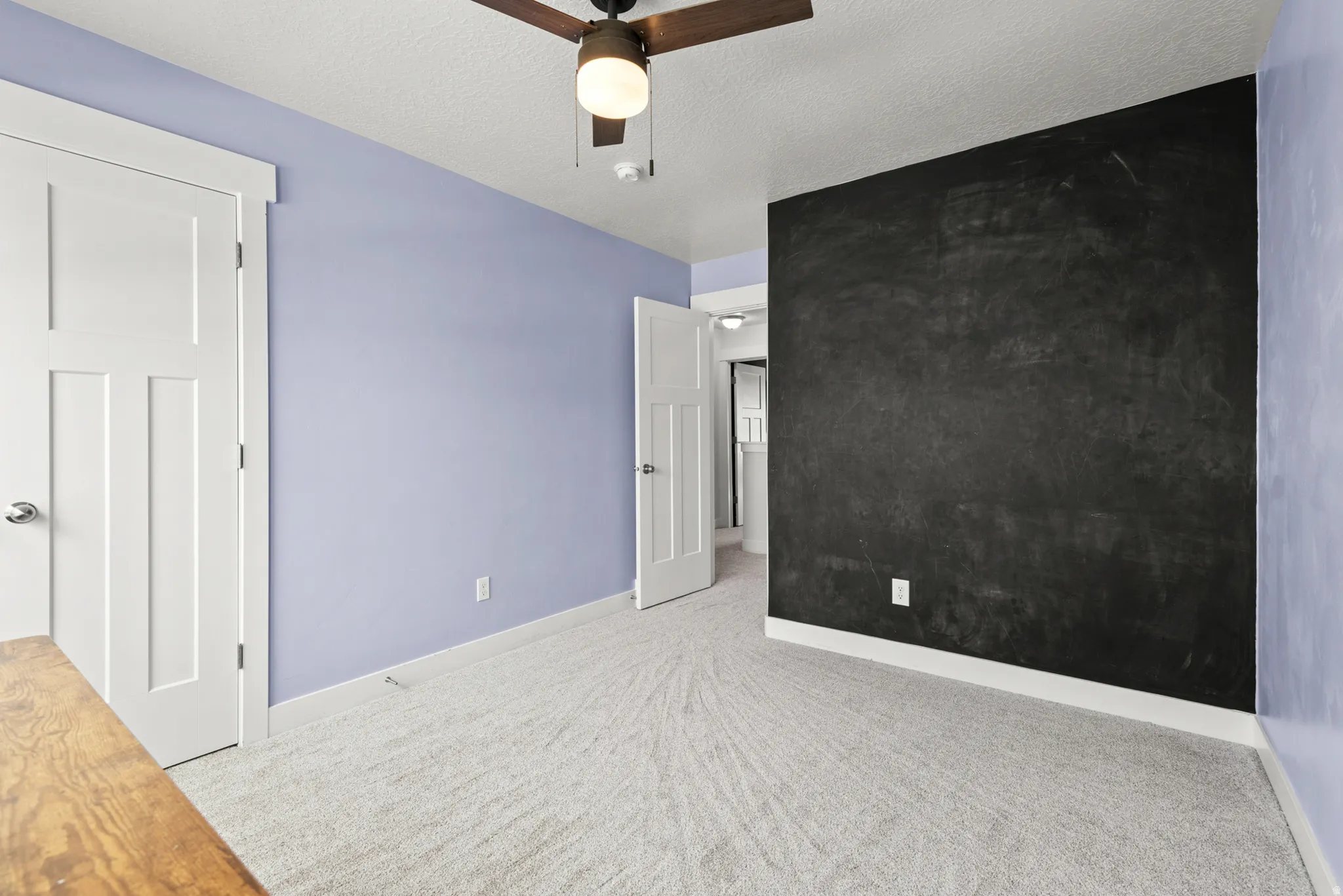 with chalkboard wall