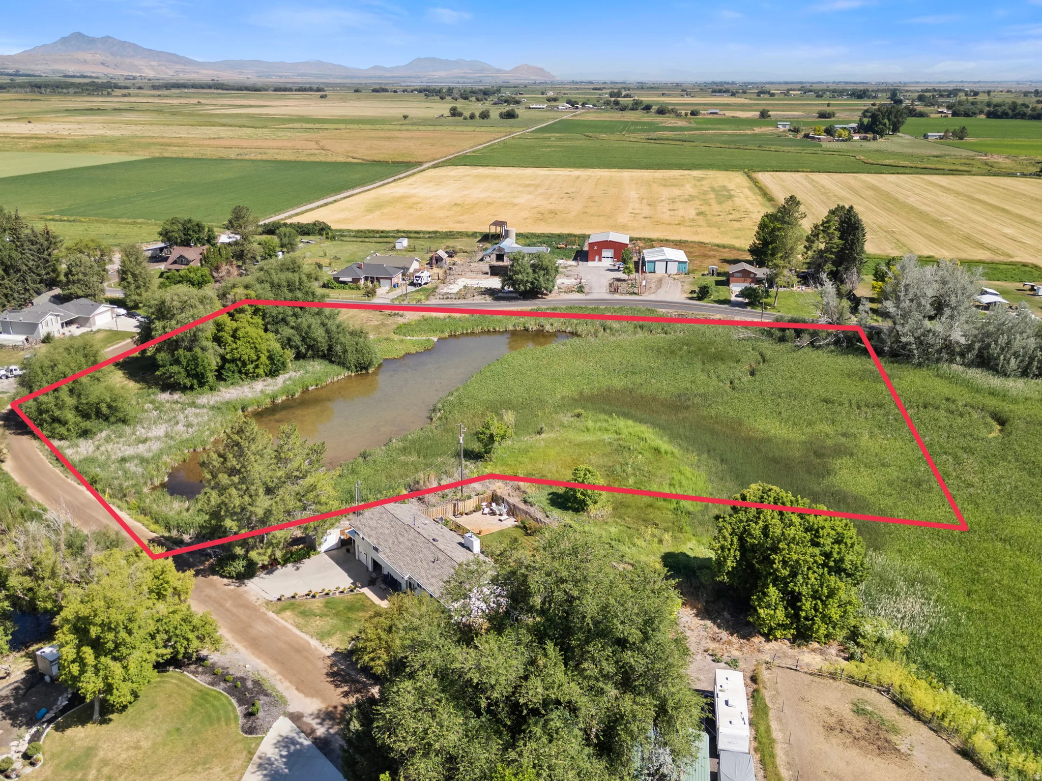 Expansive lot featuring a natural pond and surrounding wetlands
