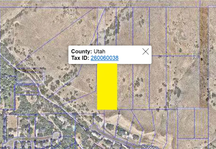 Property Parcel Map. Displaying the property's tax identification and county information