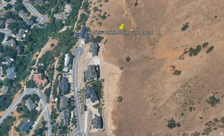 Aerial Survey Map. Indicating the location of the Hobble Creek Springville Parcel