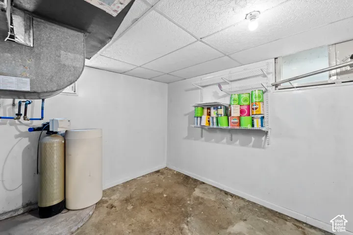 Surprisingly high ceilings run throughout the basement.