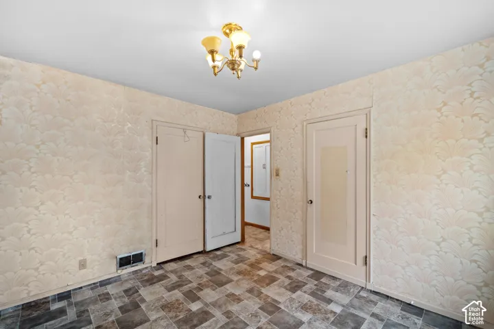 The primary bedroom is quite spacious and had two good sized closets.