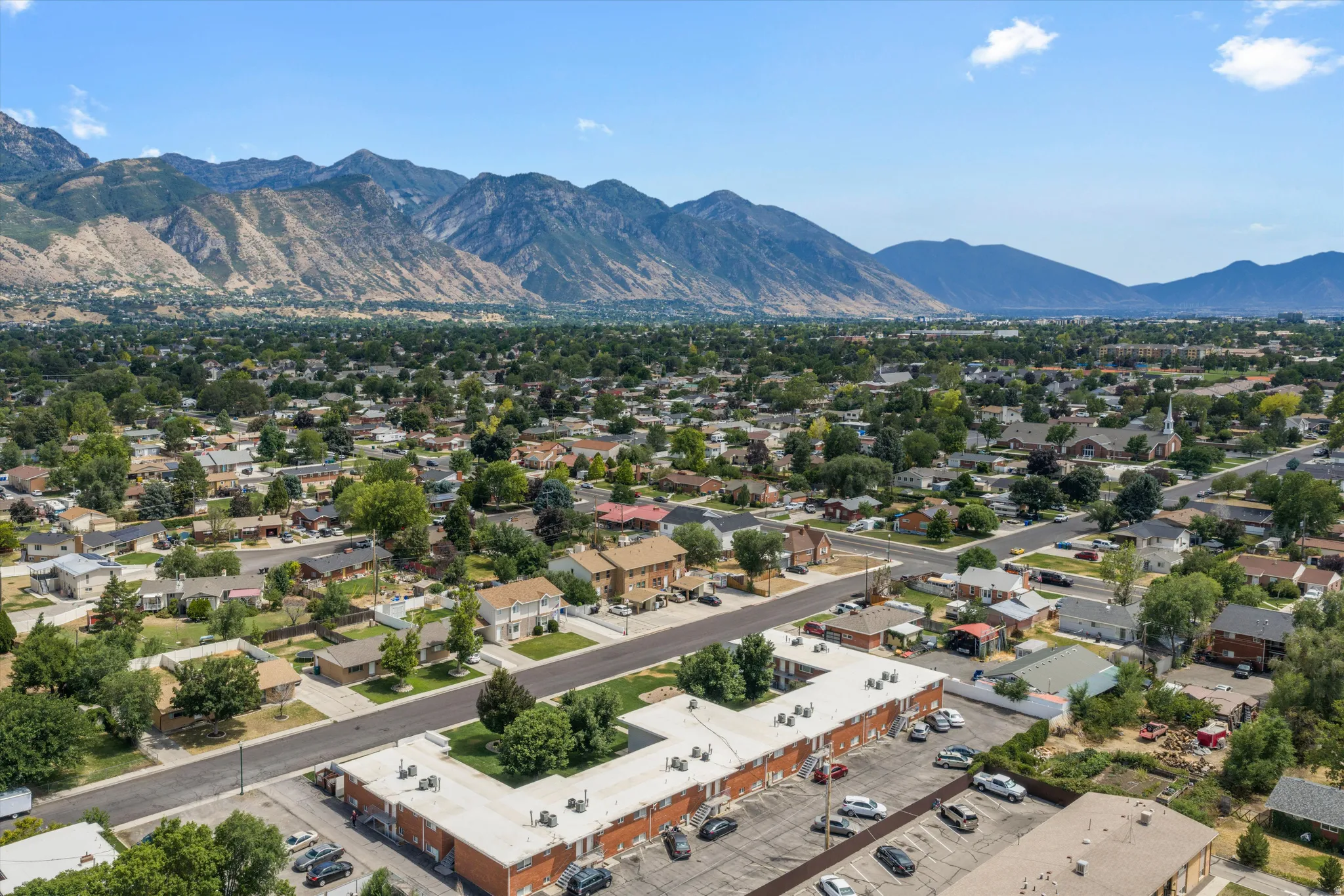 Expansive residential area featuring numerous single-family homes and mature trees