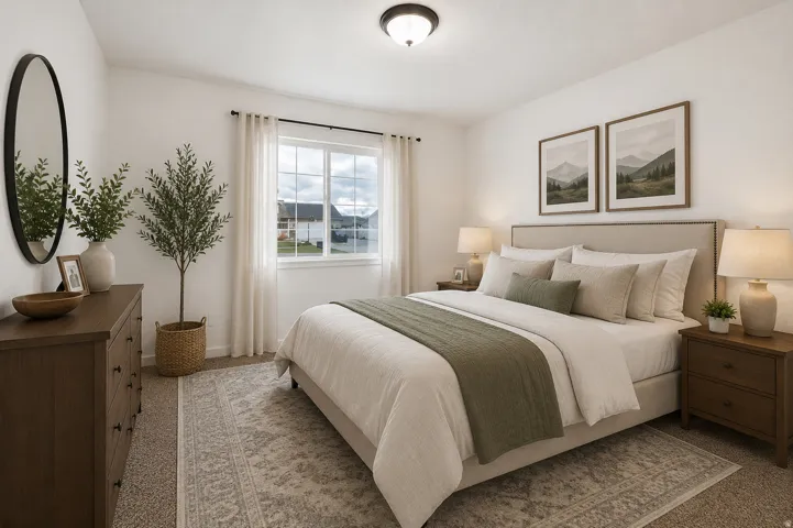 Virtually  staged bedroom
