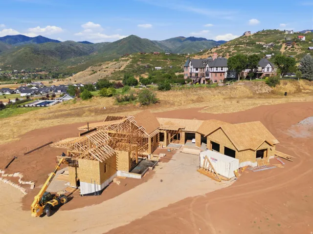 New construction framing with multiple rooflines