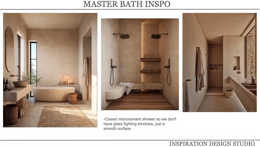 Design Inspiration Document. Illustrating interior design concepts for a bathing space