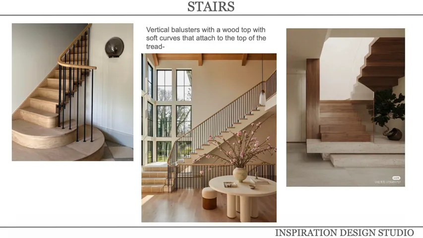 Design Inspiration Board. Presenting various stair configurations and baluster designs