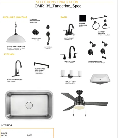 Selections Finalization. Detailing specified fixtures and hardware for the property