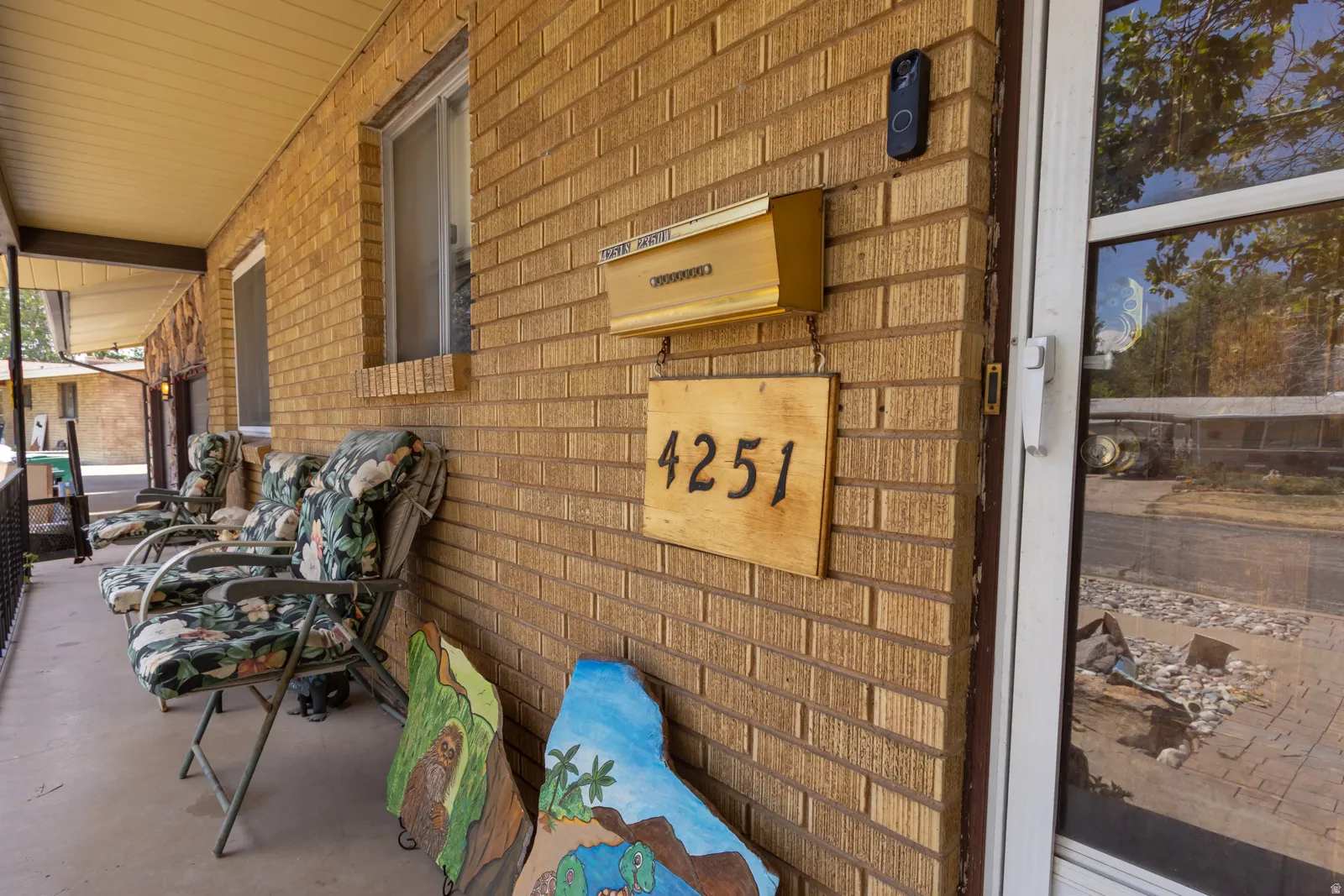 Brick exterior with covered porch