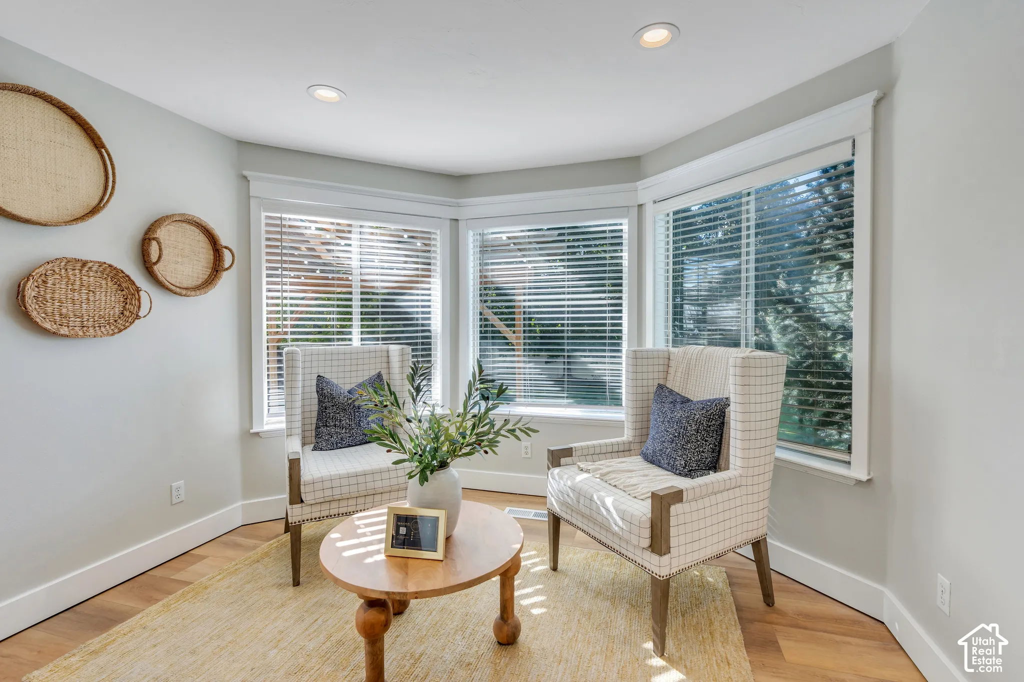 Excellent space for a seating area, reading nook or dining space!