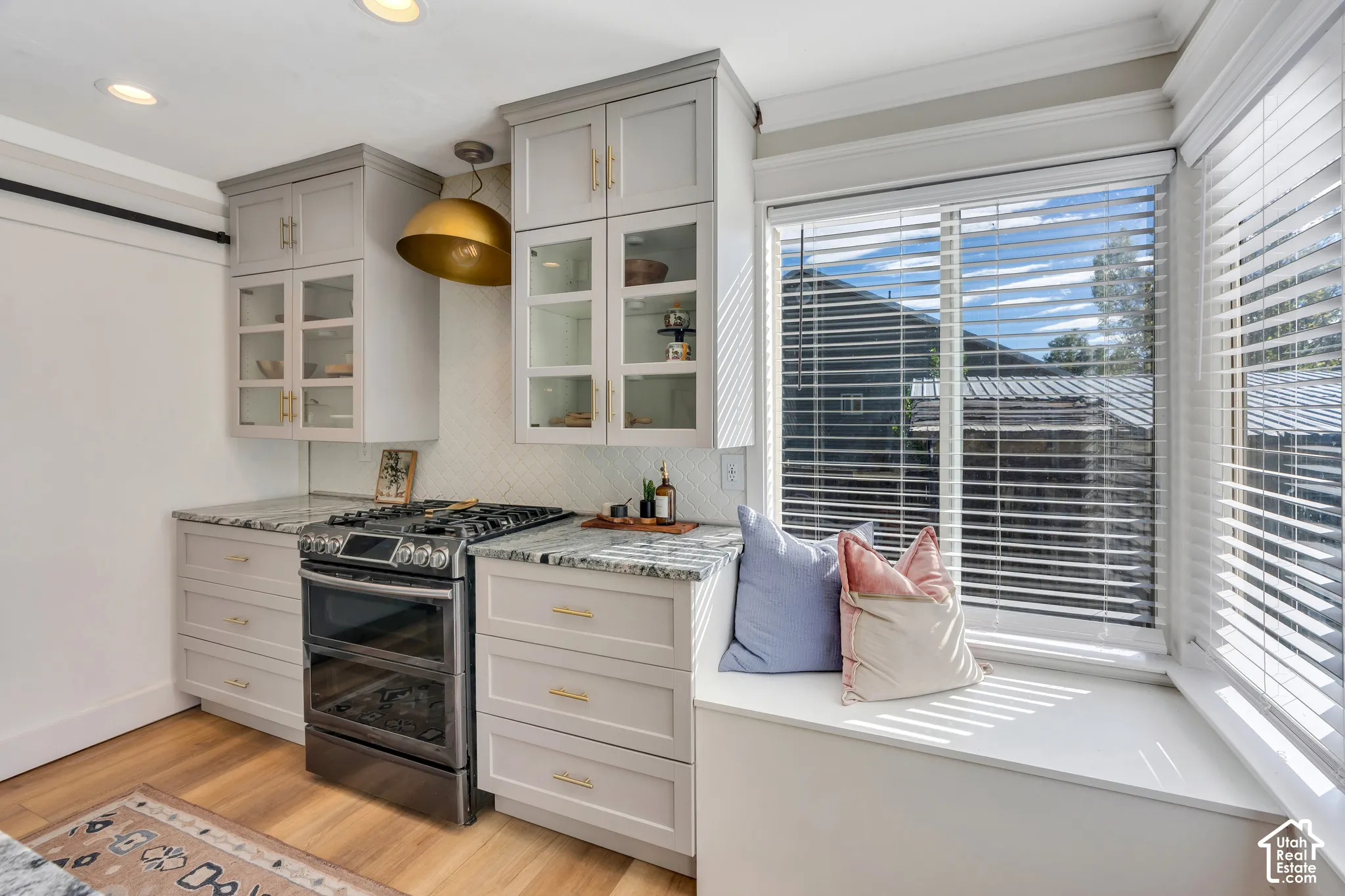Including sliding barn door accessing the pantry!
