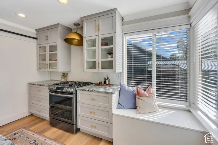 Including sliding barn door accessing the pantry!