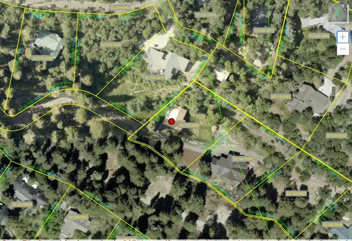 Property Parcel Map. Displaying individual property boundaries and identification numbers for the area