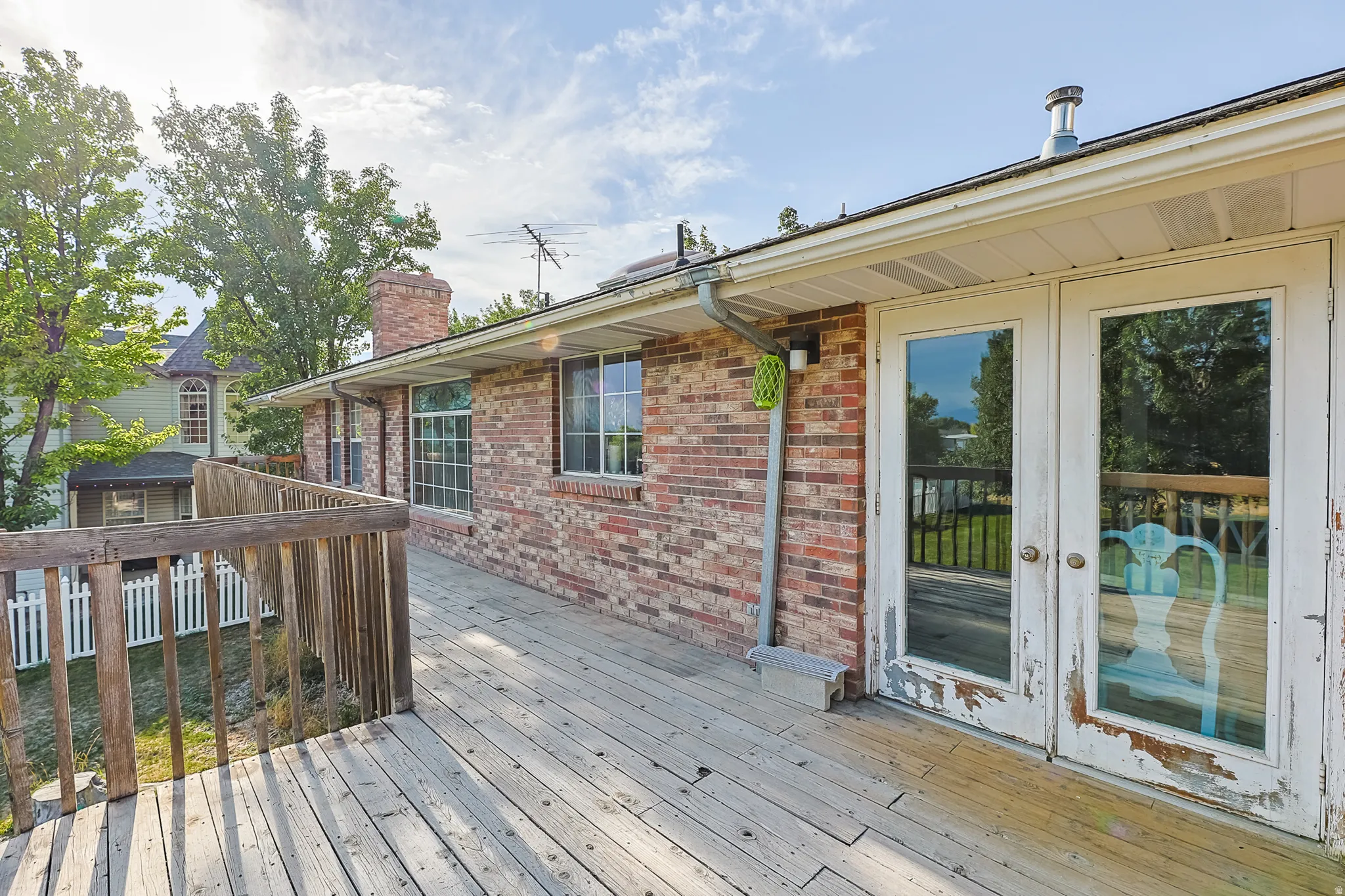 Wood-finish deck offering outdoor space