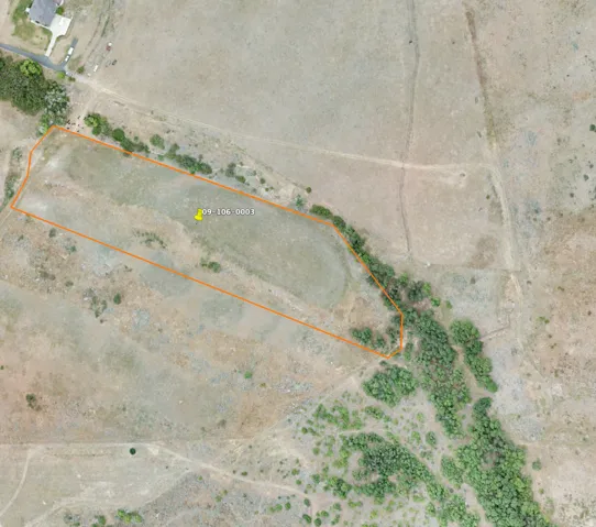 Aerial Property Map. Displaying the property boundary and parcel identification number