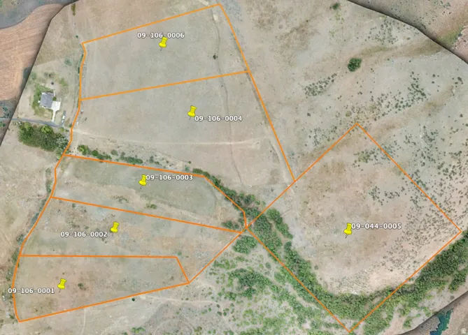 Property Parcel Map. Illustrating the division and numbering of land parcels within the property