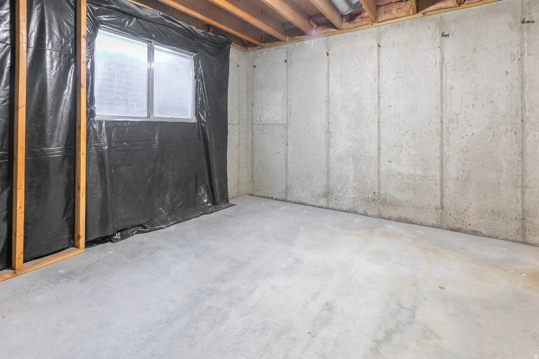 Unfinished basement space can be utilized as storage or finished as an additional bedroom.