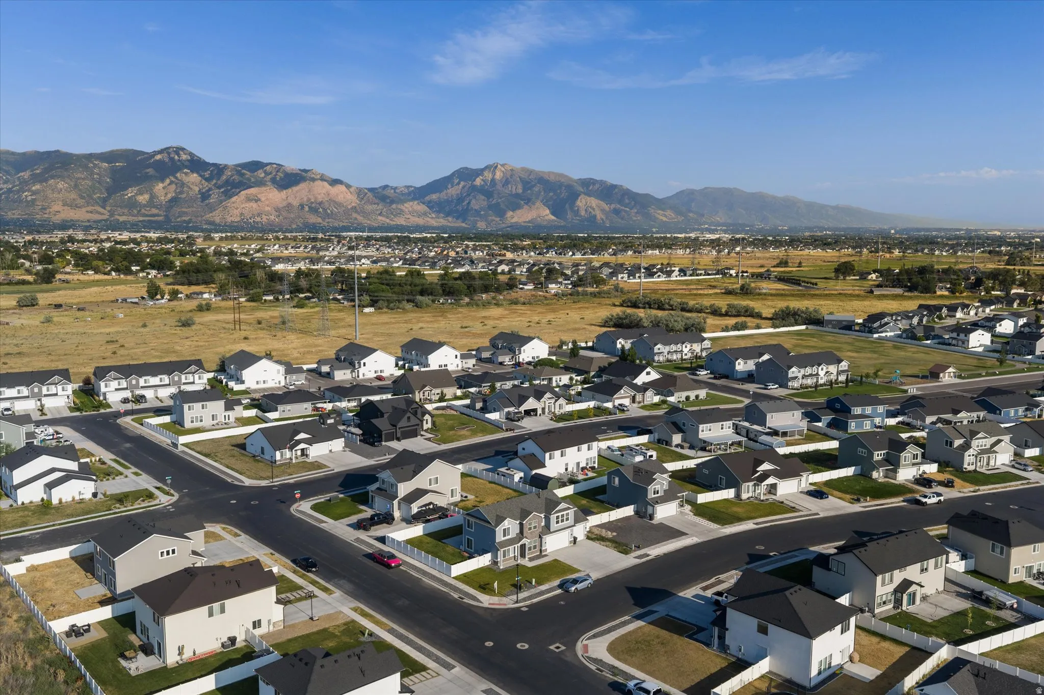 Residential neighborhood featuring a grid-style street layout and detached homes