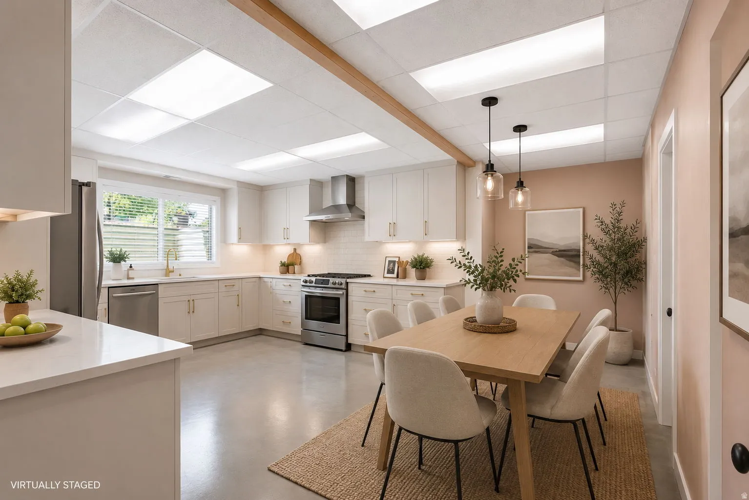 Virtual Concept- AI-inspired workshop conversion to kitchen. Allows for multi-generational living, an additional gathering space for family & friends or even possible ADU (buyer to verify)
