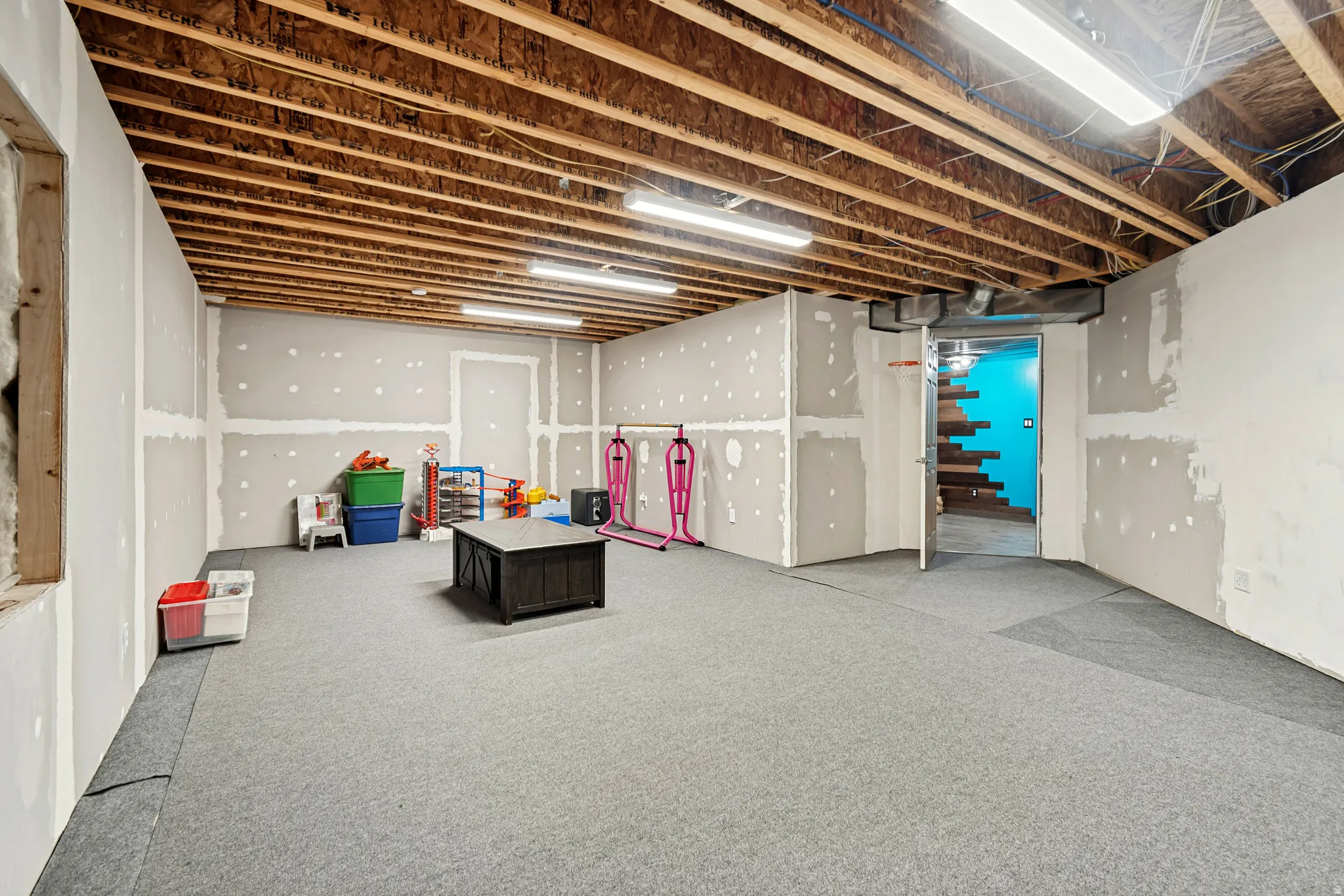 Spacious unfinished basement offering opportunity for customization