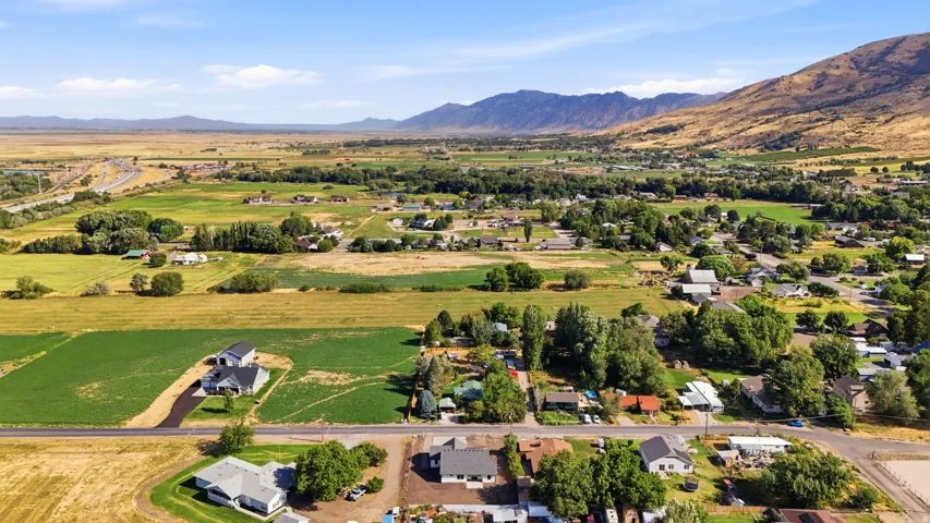 Expansive green fields with distant mountains under a clear sky