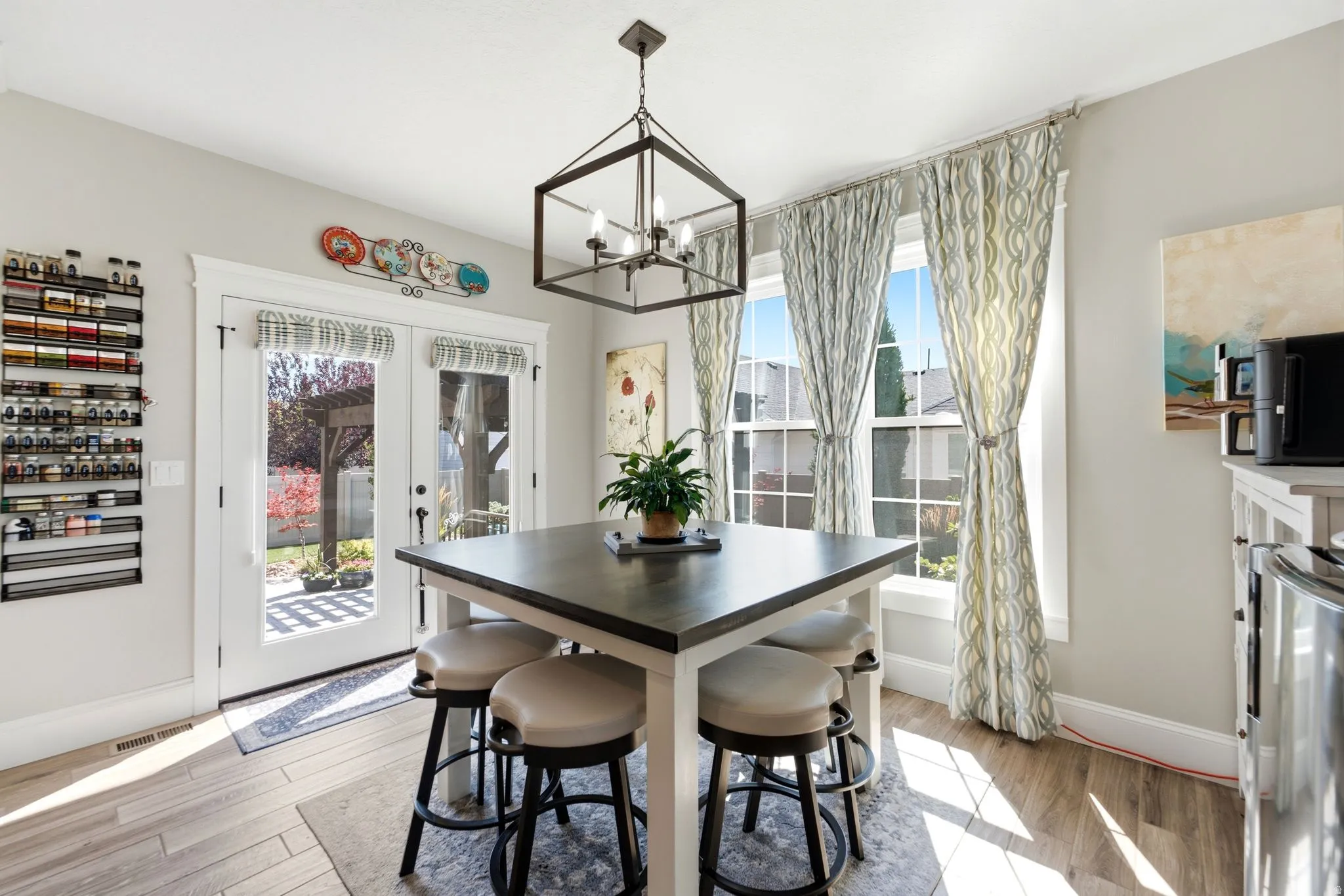 Dining area featuring walk-out to back patio