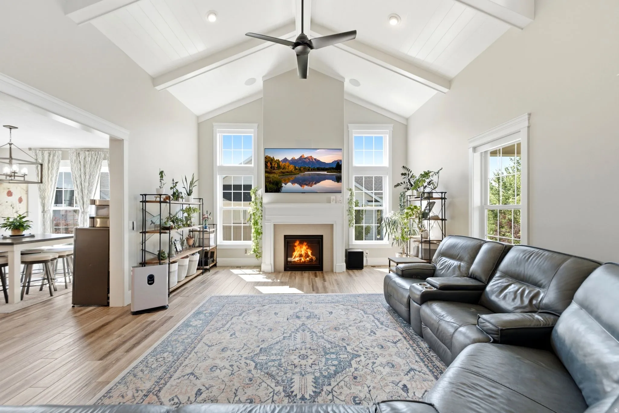 Soaring vaulted ceilings with so much natural light