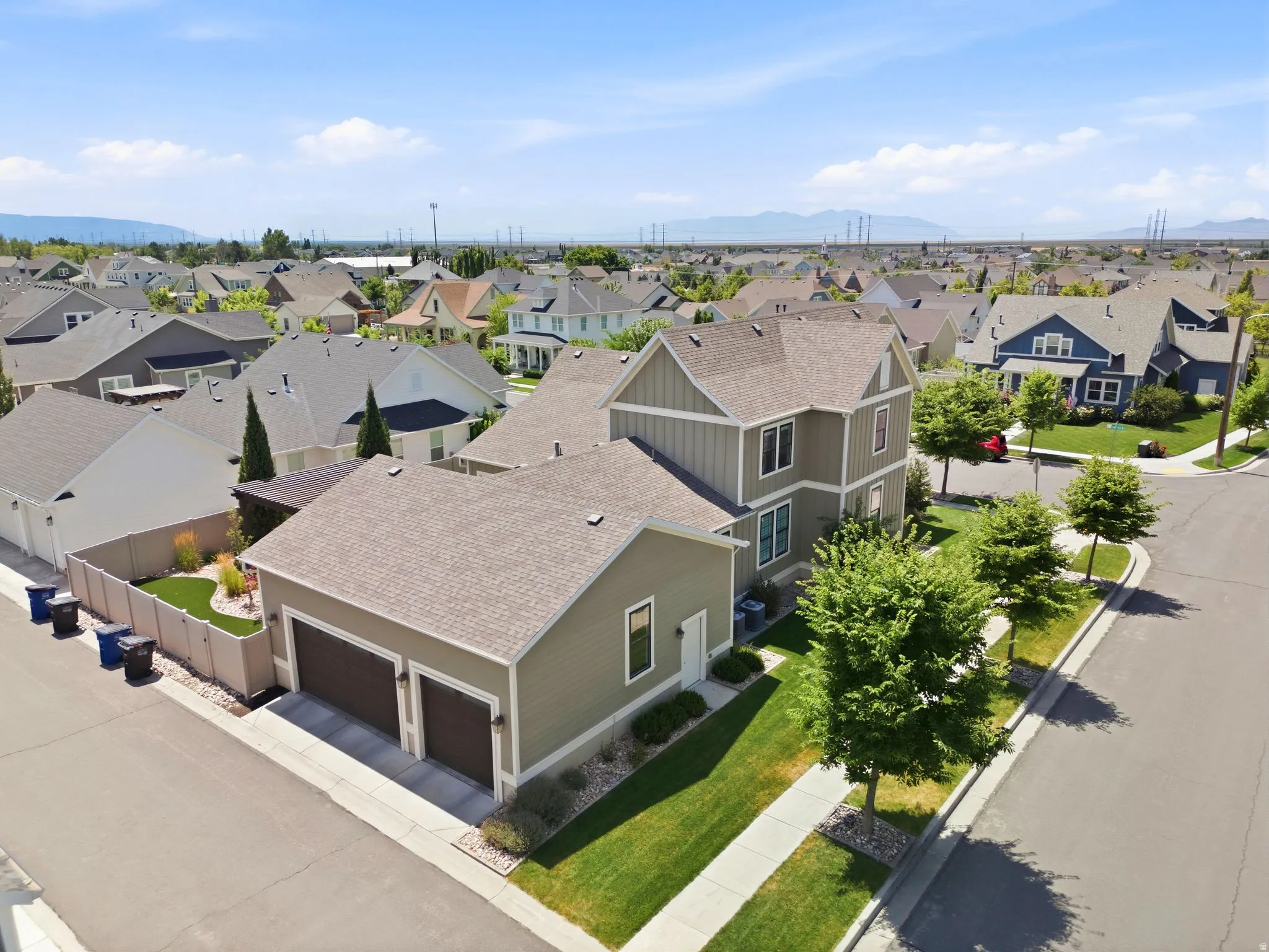 Craftsman-style two-story with a 3-car garage