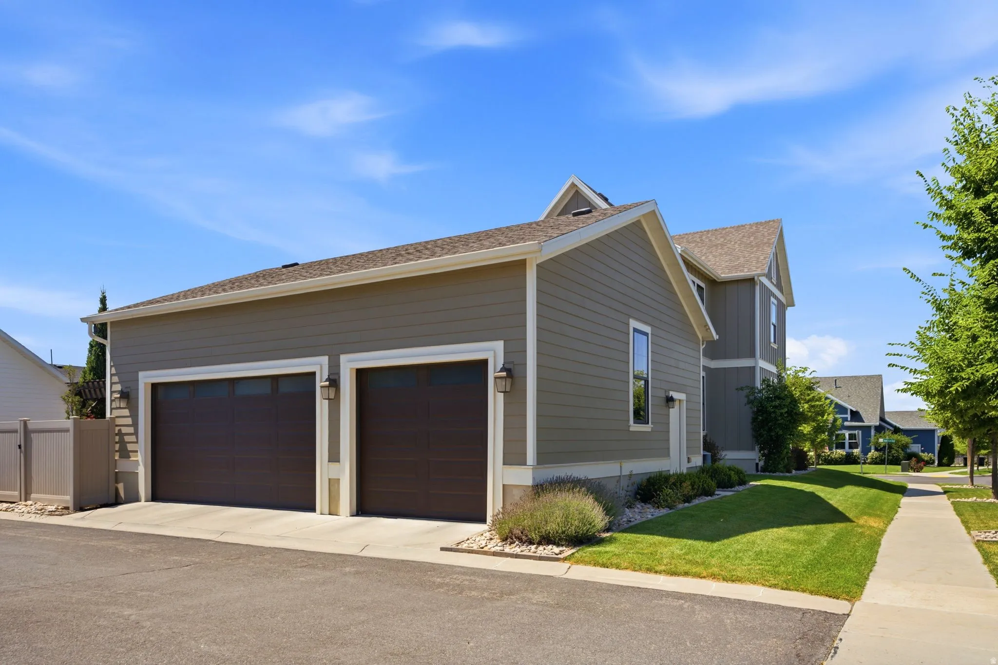 Three-car garage
