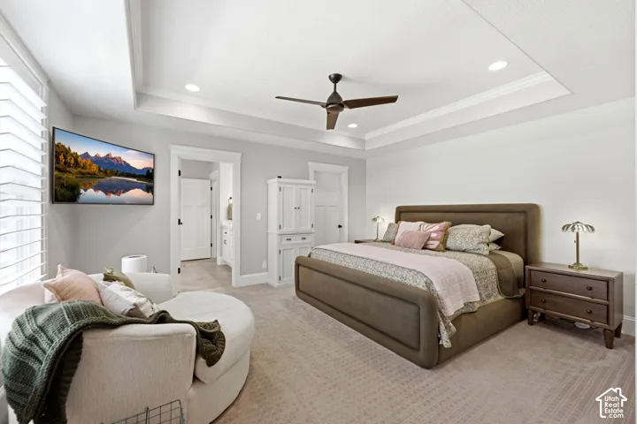 Primary suite-view of 1st closet/bath